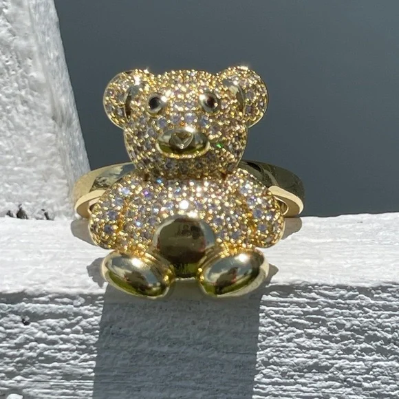 Fashion Bear 14K Gold Plated adjustable Ring - Picture 9 of 12